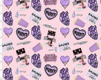 NOVL5 - Murder Shows and Comfy Clothes Fabric, custom Printed Fabric By The Yard