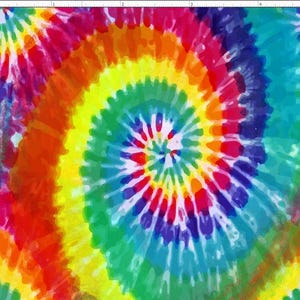 Tie Dye Fabric, Rainbow Tie Dyed Fabric, Rainbow Tie Dye Spandex Knit Fabric, Tie Dye Stretch Velvet, Bullet Knit, Liverpool Fabric (TDYE1) imagen 2