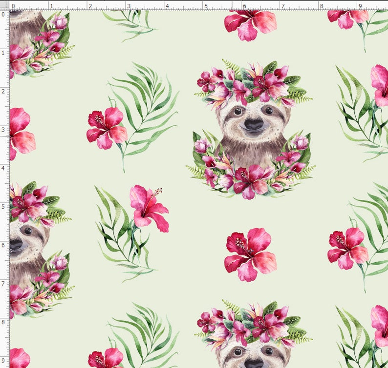 Sloth Fabric by the Yard. Sloth Wild Animal Jungle Pattern | Etsy