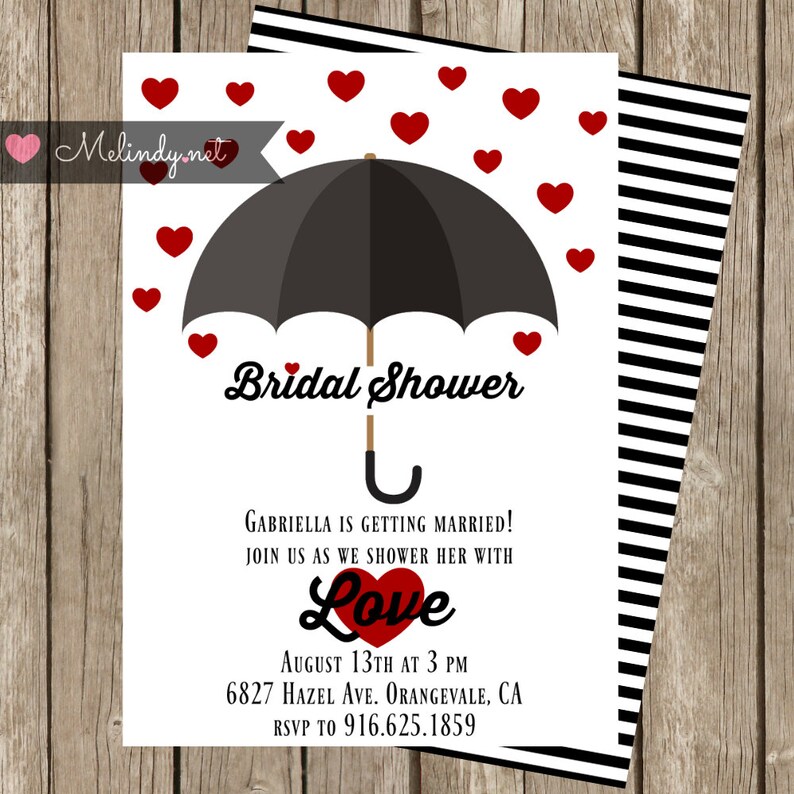 Bridal Shower Showered With Love Hearts and Etsy