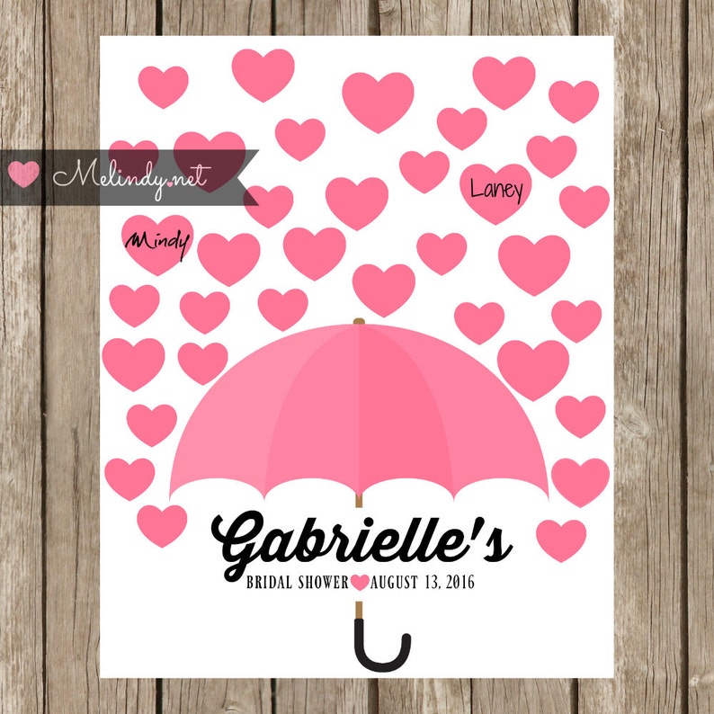 Bridal Shower Showered With Love Hearts and Etsy