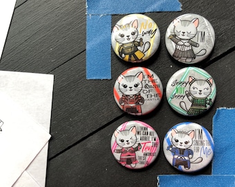 Six - Mabel  -  1 Inch Pin Back Button Set