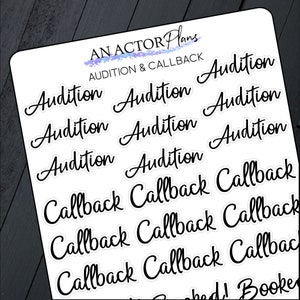 Audition & Callback - Planner Sticker Sheet