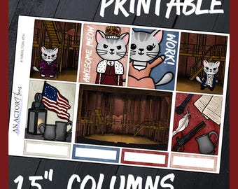 A Hamilton 4th // Digital Download Broadway Printable Planner Weekly Sticker Kit // Vertical 1.5" Columns