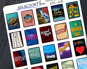 On Broadway // 2015 - 2016 // Theater Poster Planner Journal Sticker Sheet