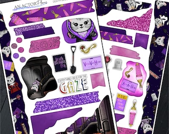Death Becomes Purr  // Journal Sticker Kit // Broadway Theatre // For planners, journals, notebooks, actors, director