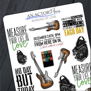 Seasons of Love // Broadway Theatre Planner Bullet Journal Doodle Sticker Sheet