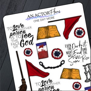 One Day More // Broadway Theatre Planner Bullet Journal Doodle Sticker Sheet