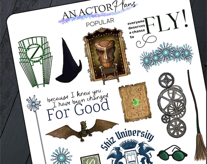 Popular // Broadway Theatre Planner Bullet Journal Doodle Sticker Sheet