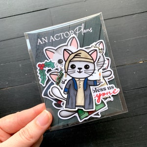 Christmas Carol // Waterproof Vinyl Broadway Cat Sticker Pack