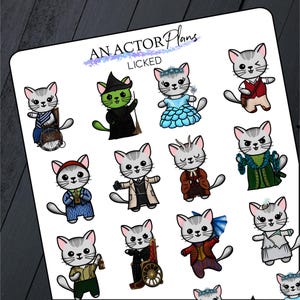 Paw-Pular // Mabel the Broadway Cat // Theater Sticker Sheet for notebooks, planner, calendar, journal, actor, sing, dancer, director