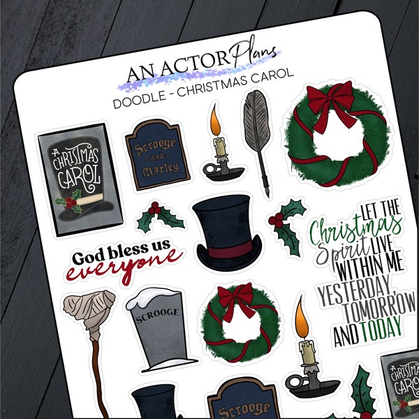 Christmas Carol // Broadway Doodle Sticker Sheet