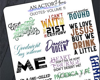 Quotes Vol 11 // Broadway Theatre Planner Bullet Journal Sticker Sheet