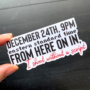 December 24th // Rent // Waterproof Vinyl Christmas Broadway Theater Die Cut Sticker for laptops, waterbottles, notebooks, and more