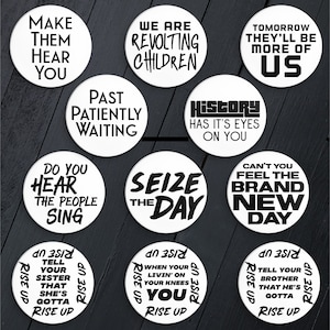 Revolution Quotes  //  1 Inch Pin Back Button Set