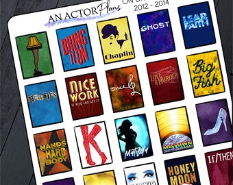 On Broadway // 2012 - 2014 // Theater Poster Planner Journal Sticker Sheet