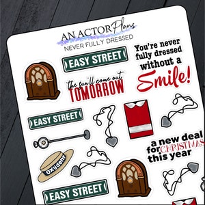 Never Fully Dressed // Broadway Theatre Planner Bullet Journal Doodle Sticker Sheet