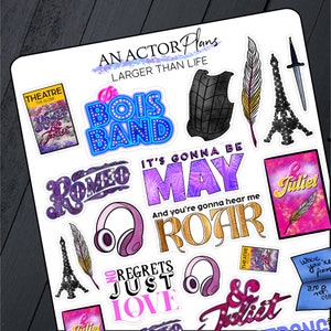 Larger Than Life // Broadway Theatre Planner Bullet Journal Doodle Sticker Sheet