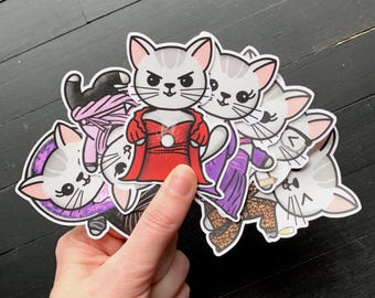 Death Becomes Purr // Broadway Waterproof Vinyl Theatre Die Cut Sticker for laptops and water bottles