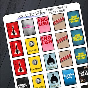 Cartazes de prêmios de teatro para Tracker // Tabby Awards // Planilha de adesivos para diário de planejamento de pôsteres de teatro