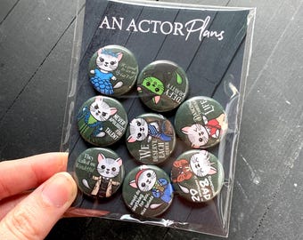 Paw-Pular! // Wicked Themed Broadway Theatre //  1 Inch Pin Back Button Set