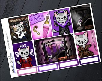 Death Becomes Purr // Planner Sticker Weekly Mini Kit // Theatre Broadway // Vertical 1.5" Columns
