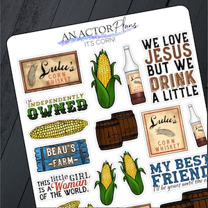 It&#39;s Corn! // Broadway Theatre Planner Bullet Journal Doodle Sticker Sheet