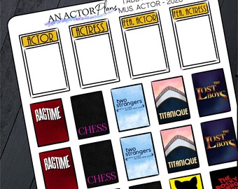 Best Actor/Actress in a Musical Tracker // 2026 Tabby Awards // Theater Poster Planner Journal Sticker Sheet