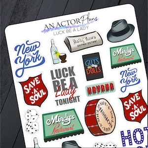 Luck be a Lady // Broadway Theatre Planner Bullet Journal Doodle Sticker Sheet