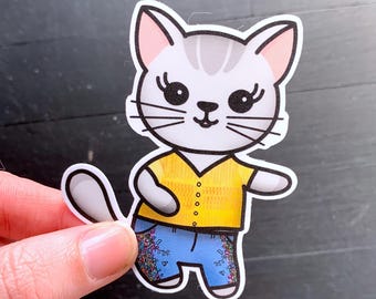 Ana Garcia // Real Kitties Have Curves // Broadway Waterproof Vinyl Theatre Die Cut Sticker for laptops and waterbottles
