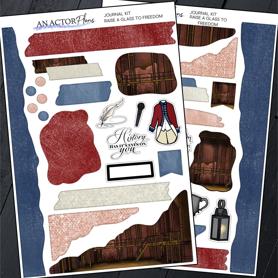 Raise a Glass to Freedom // Journal Sticker Kit // Broadway Theatre ...