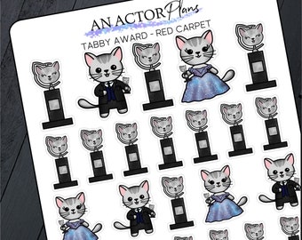 Red Carpet // Tabby Award // Mabel the Cat - Theater Sticker Sheet