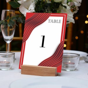 Red art deco style table number template