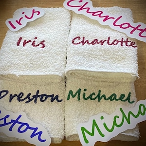 Custom Embroidered Wash Rags, Personalization, Embroidery