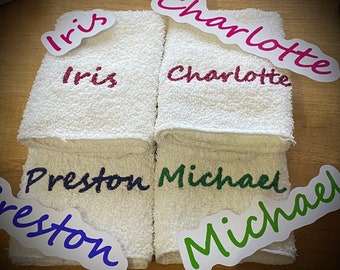 Custom Embroidered Wash Rags, Personalization, Embroidery