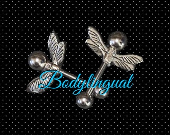 Maddie’s Dragonflies, Nipple Ring Pair, Barbell