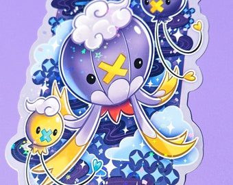 Drifloon, Drifblim Family BIG holographic glitter sparkle Sticker Decal