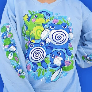 Poliwag, Poliwhirl, Poliwrath, Politoed evolution family Unisex Sweatshirt - Sizes S-3XL