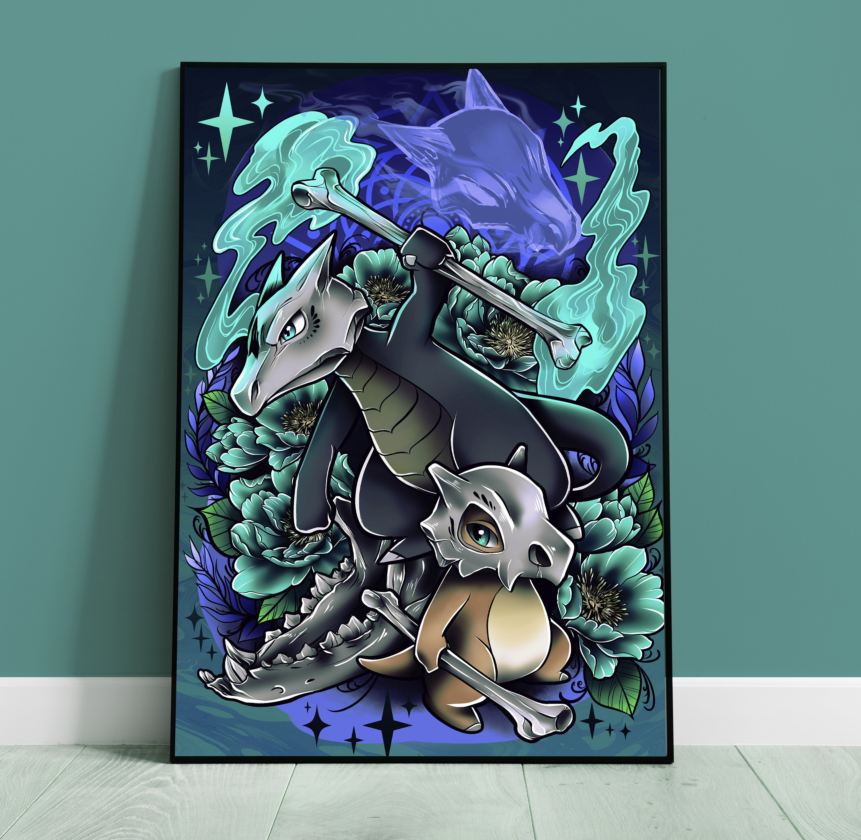 Lunala & Solgaleo - Alola Region Pokemon Mini Poster 8x11