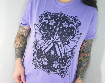 Starry Beetle Unisex garment-dyed Pastel Purple heavyweight t-shirt