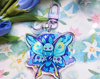 Cute Luna Moth Acrylic Charm Keychain