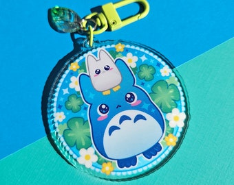 Cute Blue Totoro Acrylic Charm Keychain