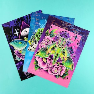 Moths - Sparkle Print Set -  5&quot;x7&quot; Print