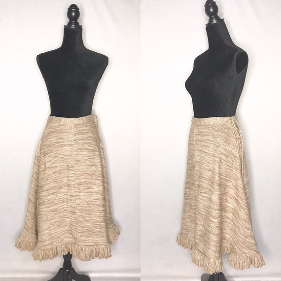 1970s skirt/ vintage 1970s knit skirt