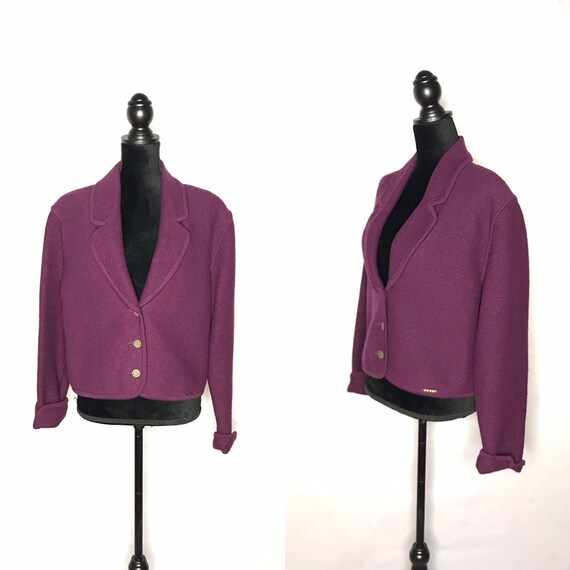 1980s blazer/ Vintage 1980s Geiger wool blazer