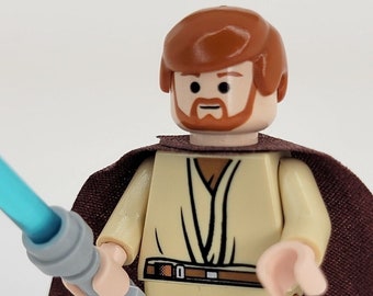 LEGO Star Wars MINIFIGURA Obi-Wan Kenobi (Piernas Naranja Oscuro) /w sable