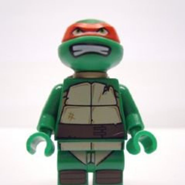 Lego MINIFIGURE Teenage Mutant Ninja Turtles Raphael, Gritted Teeth, Looking Up