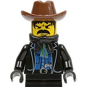 Lego MINIFIGUUR Cowboykaart Shark Poker Bandit