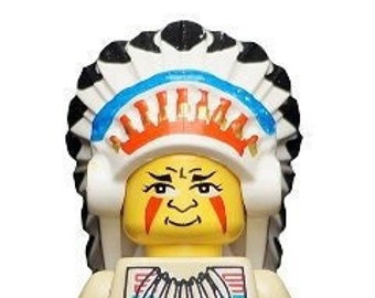 2x LEGO® Kopf mit Kriegs-Bemalung rote Dreiecke Indianer 3626bpx59 NEU Gelb 
