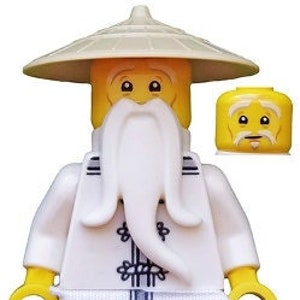 Lego MINIFIGURE Ninjago Sensei Wu - The LEGO Ninjago Movie, White Robe, Zori Sandals